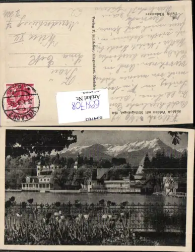 654708,Schloss Velden mit Mittagskogel 1949