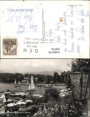 654754,Foto Ak Velden a. Wörthersee Segelboote