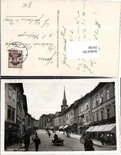 59188,Villach Hauptplatz Leute Karren RAR 1930