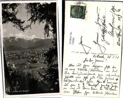 72886,Villach m. Mangart 1940