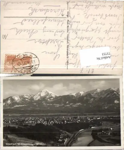 73733,Villach m. Mittagskogel 1928 pub Schilcher