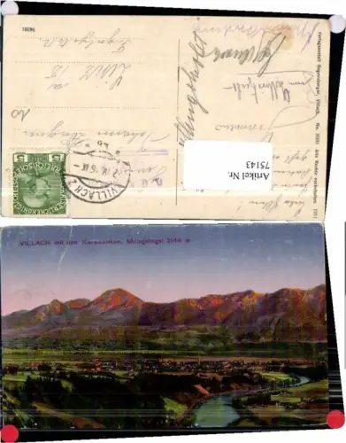 75143,Villach m. Karawanken Mittagskogel Abendstimmung 1911