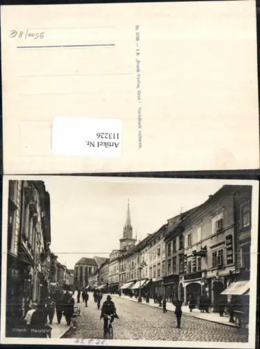 113226,Villach Stadt Strassenpartie Fahrrad Leute Geschäfte Hauptplatz