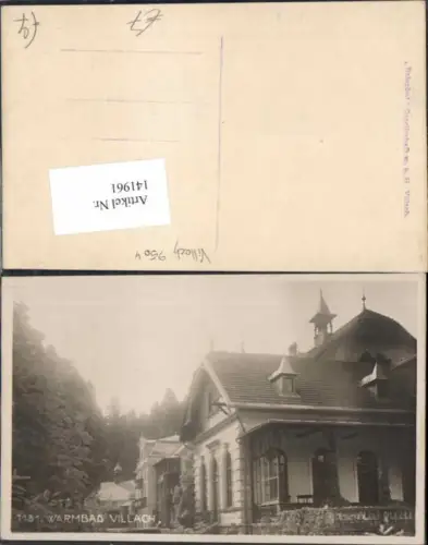 141961,Villach Fotokarte Warmbad 1925