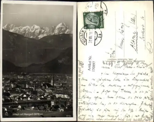 150897,Villach m. Mangart Ansicht 1938