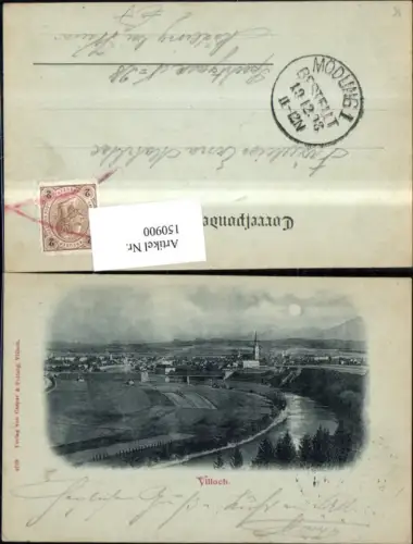 150900,Villach b. Nacht Ansicht 1908