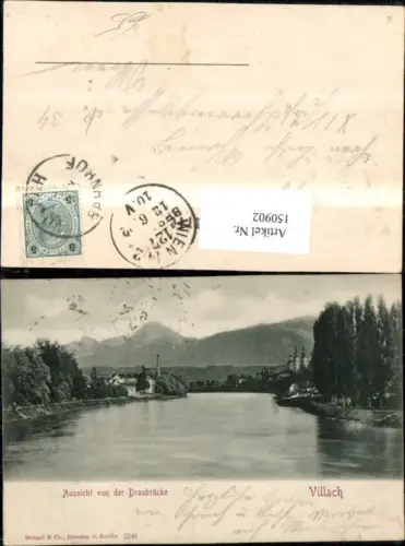 150902,Villach Aussicht v. d. Draubrücke