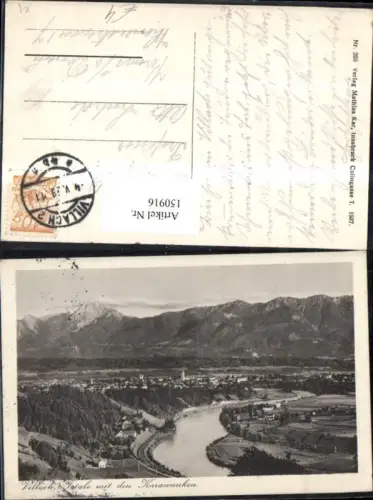 150916,Villach Totale m. d. Karawanken 1929