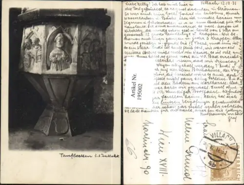 195002,Villach Taufbecken in der Jakobskirche Kirche