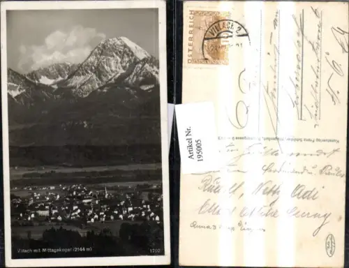 195005,Villach Teilansicht m. Mittagskogel