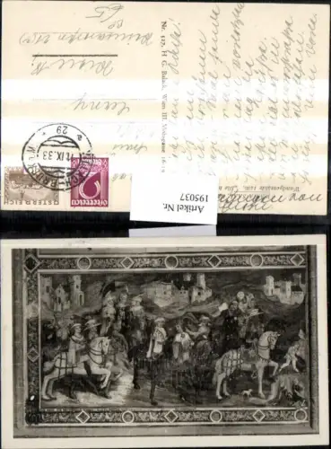195037,Villach Maria Saal Wandgemälde 1436 „Die heiligen 3 Könige“ Bahnpost Villach-Bruck a. d. Mur Zug 29