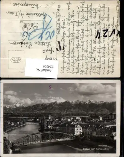 224306,Villach Teilansicht m. Karawanken Brücke