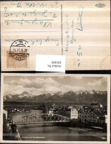 243409,Villach Teilansicht Brücke m. Karawanken pub Franz Schilcher 256