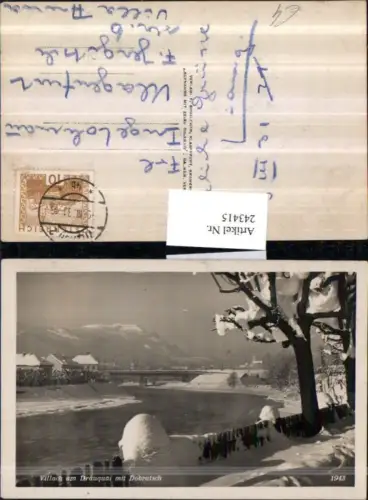 243415,Villach am Drauquai m. Dobratsch Partie Winterbild