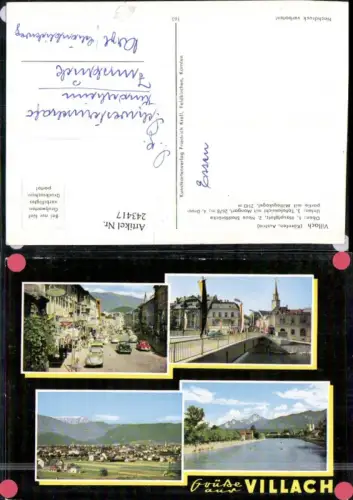 243417,Villach Totale Hauptplatz Stadtbrücke Draupartie Mehrbildkarte