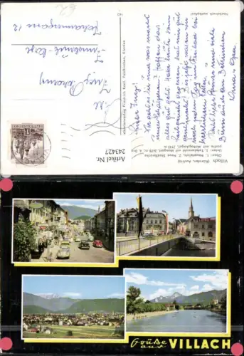 243427,Villach Totale Hauptplatz Stadtbrücke Draupartie Mehrbildkarte