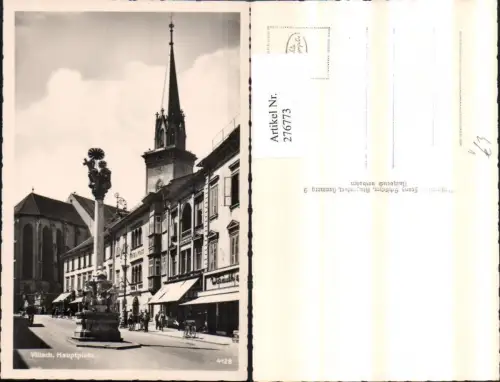 276773,Villach Hauptplatz Pestsäule Säule Kirche Geschäfte Hotel Post pub Franz Schilcher 4128