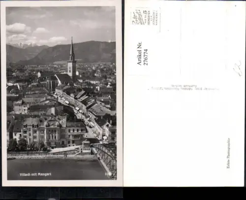 276774,Villach Totale Brücke Kirche m. Mangart pub Franz Schilcher 1140