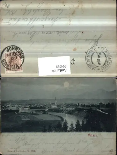 294599,Mond Litho AK Villach Totale Brücke pub Stengel e Co 5538