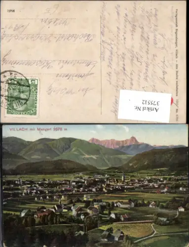 375512,Villach Totale m. Mangart Bergkulisse