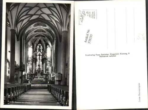 378335,Villach Stadtpfarrkirche Kirche Innenansicht pub Franz Schilcher 1390