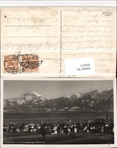503673,Villach Totale m. Mittagskogel Bergkulisse pub F. Schilcher 1004