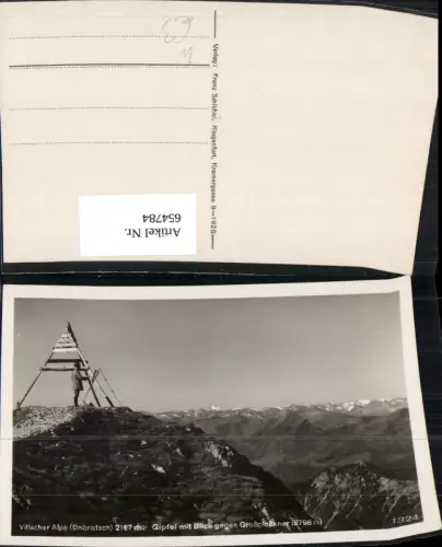 654784,Villach Villacher Alpe Dobratsch Gipfel Blick geg. Großglockner