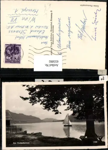 655092,Foto Ak Am Ossiachersee Segelboot Boot b. Villach