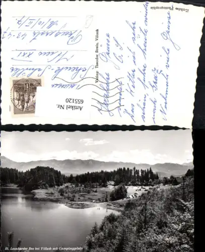 655120,Foto Ak Villach St Leonharder See mit Campingplatz