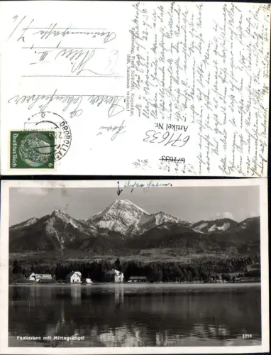 671633,Foto Ak Faakersee mit Mittagskogel Egg am Faaker See Villach