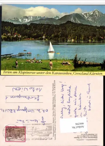 466296,Klopeinersee See b. St. Kanzian geg. Steiner Alpen Bergkulisse