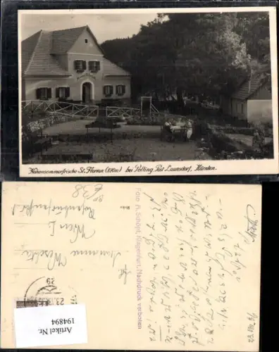 194894,Foto Ak Pension St Florian b. Pölling Post Launsdorf Bahnpost Zug 129 Villach Salzburg