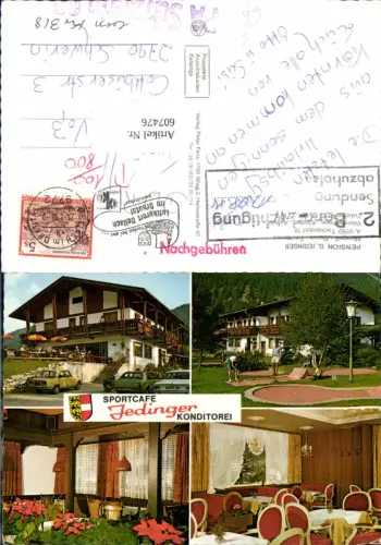 607476,Techendorf am Weissensee Pension Jedinger Nachgebühr Stempel