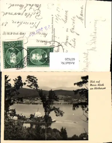 607620,Foto Ak Blick auf Maria Wörth a. Wörthersee