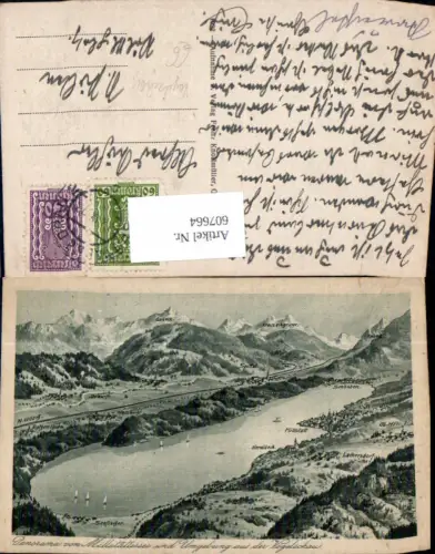 607664,Vogelschau Panorama v. Millstättersee u. Umgebung Millstatt Heroldeck Seeboden Millstätter See