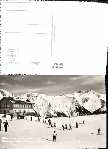 607744,Foto Ak Mallnitz Wintersport Häusleralm Blick geg. Ankogel