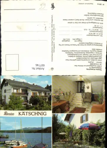 607746,Mehrbild Ak Krumpendorf a. Wörthersee Pension Katschnig Segelboote