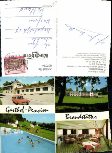 607794,Mehrbild Ak Waiern Feldkirchen Gasthof Pension Brandstätter Schwimmbad