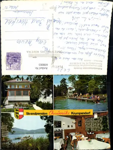 608003,Mehrbild Ak Krumpendorf a. Wörthersee Frühstückspension Ossimitz Strandpension