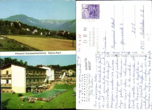 608167,Mehrbild Ak Maria Rain Gasthof Pension Karawankenblick Schwimmbad