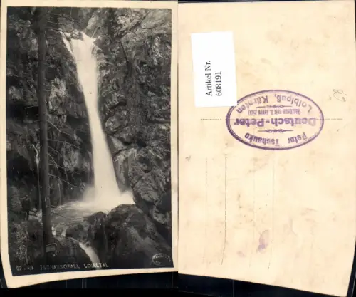 608191,Foto Ak Ferlach Tschaukofall Loibltal Wasserfall