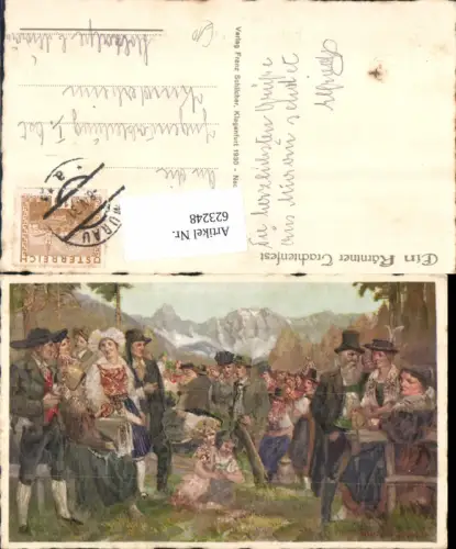 623248,Künstler AK Albert Zahlbruckner Kärntner Trachtenfest Trachten Tracht Weissensee