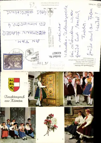 633827,Mehrbild Ak Trachtengruß a. Kärnten Brautschrank Gailtal Tracht Mölltaler Tracht