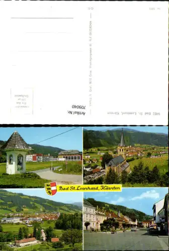 709040 Mehrbild AK Bad St Leonhard Kärnten Bildstock Kirche Hauptplatz