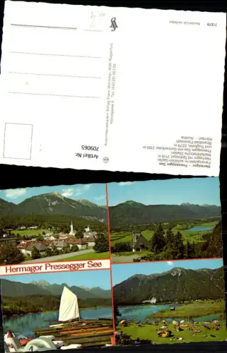 709065 Mehrbild AK Hermagor Pressegger See Trogkofel Strandbad Passriach Segelboot