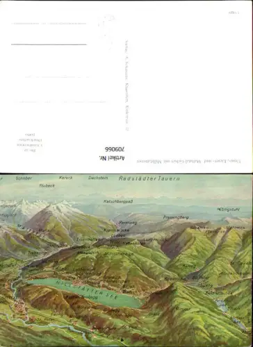 709066 Lagekarte Millstättersee Millstatt Döbriach mit Radstädter Tauern