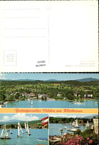 709119 Mehrbild AK Velden am Wörthersee Segelboote Schiff Dampfer