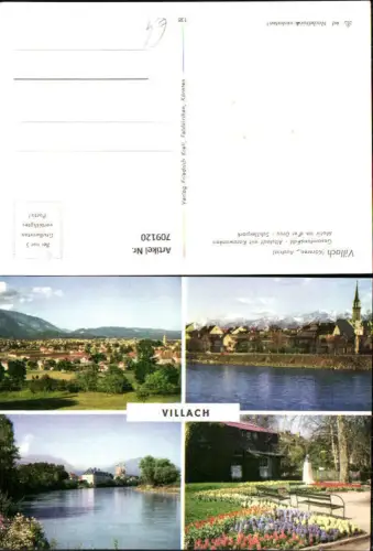 709120 Mehrbild AK Villach Gesamtansicht Altstadt Schillerpark Motiv a. d. Drau