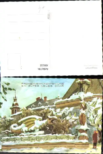 709132 Künstler AK Klagenfurt Lindwurmbrunnen Weihnachten Neujahr Goldschrift