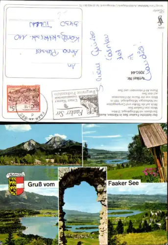 709144 Faaker See Ruine Alt-Finkenstein Faak a. See Wegkreuz